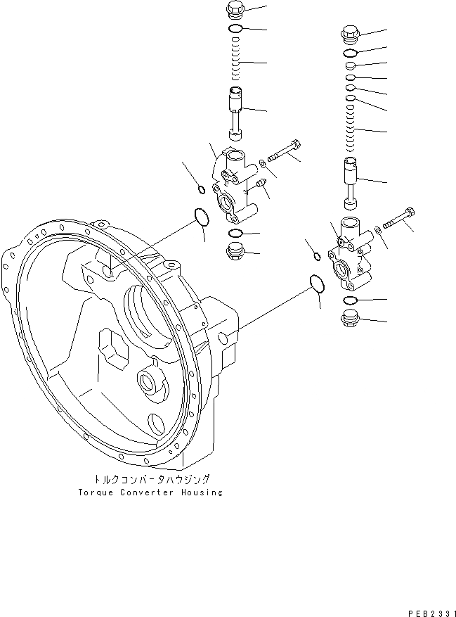 Схема запчастей Komatsu D85C-21 - ГИДРОТРАНСФОРМАТОР (КЛАПАН) (/) СИЛОВАЯ ПЕРЕДАЧА И КОНЕЧНАЯ ПЕРЕДАЧА