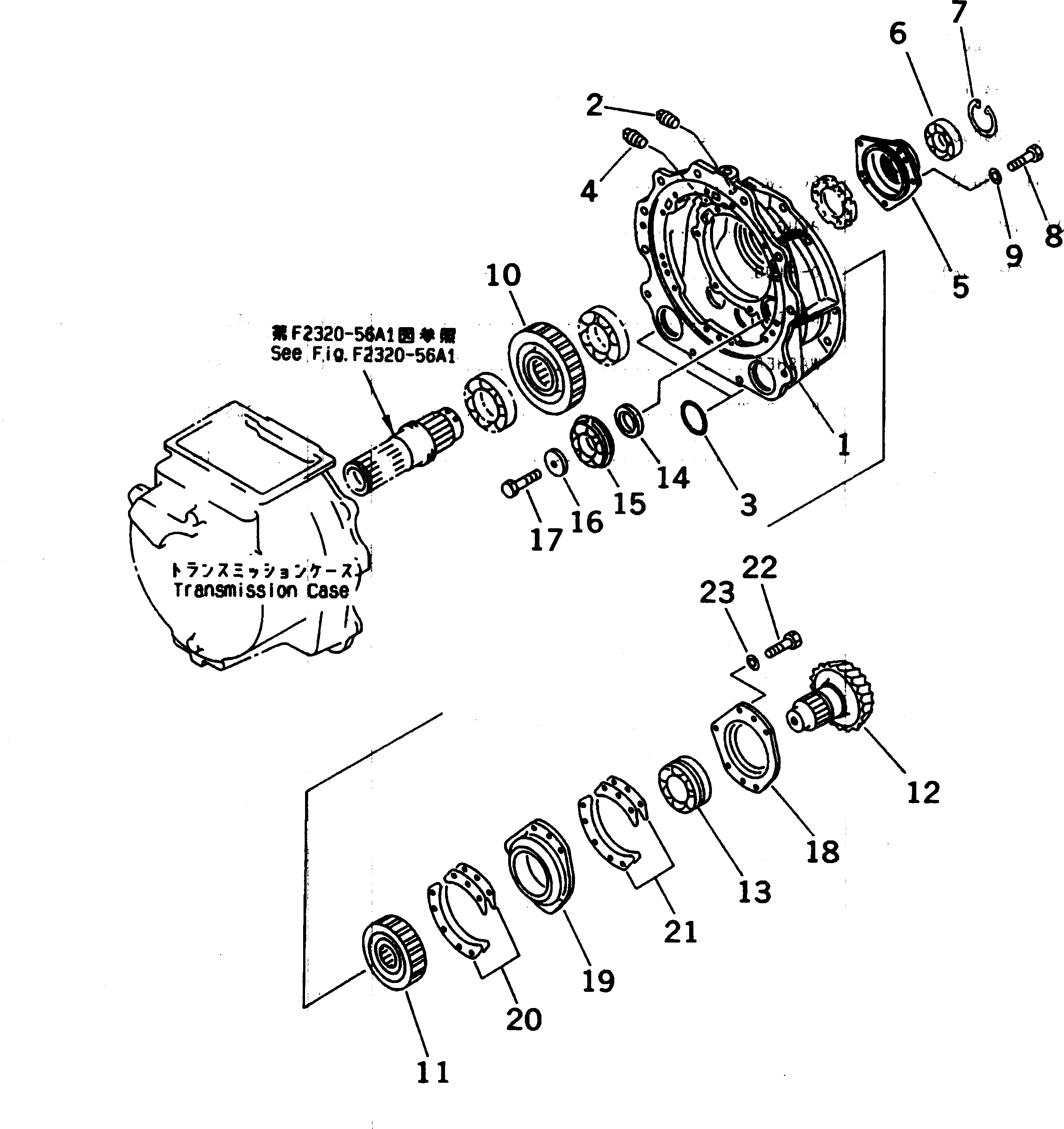 Схема запчастей Komatsu D85C-21 - ТРАНСМИССИЯ (ПЕРЕДАЧА) (/) СИЛОВАЯ ПЕРЕДАЧА И КОНЕЧНАЯ ПЕРЕДАЧА