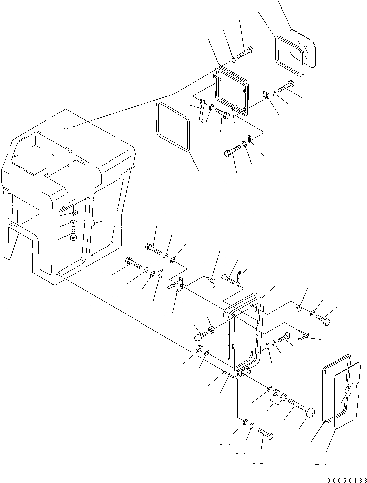 Схема запчастей Komatsu D85C-21 - КАБИНА (ДВЕРЬ И ЗАДН. ОКНА) (С COMBUSTIBLE ОБОГРЕВАТЕЛЬ.)(№78-) КАБИНА ОПЕРАТОРА И СИСТЕМА УПРАВЛЕНИЯ