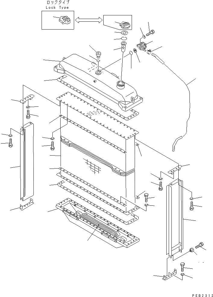 Схема запчастей Komatsu D85C-21 - РАДИАТОР ЧАСТИ КОРПУСА