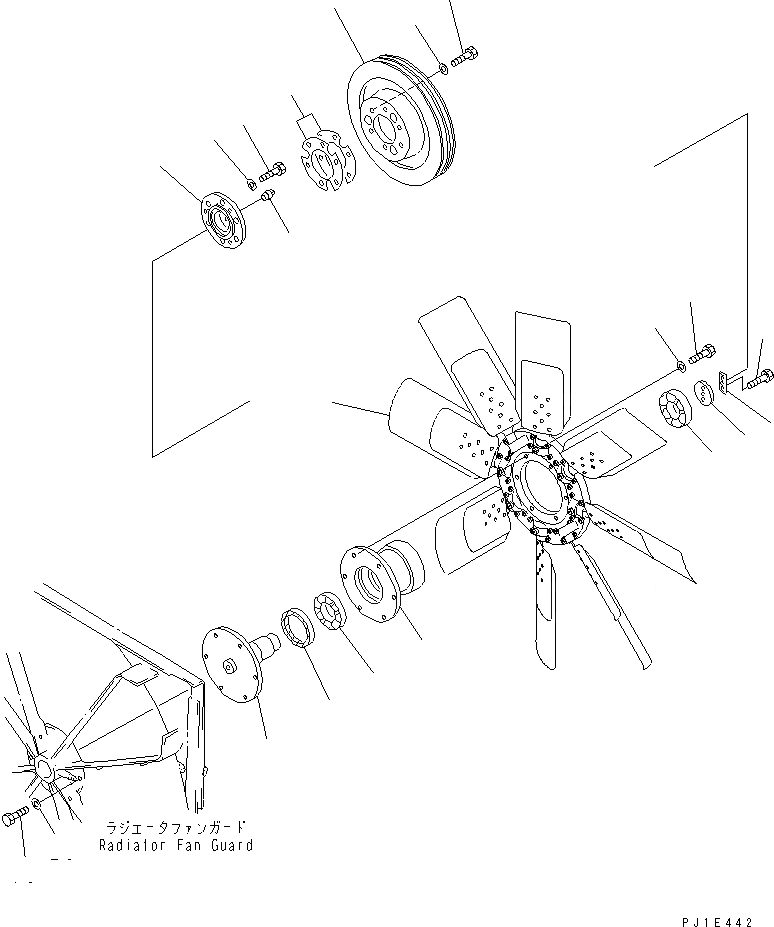 Схема запчастей Komatsu D85C-21 - ВЕНТИЛЯТОР РАДИАТОРА ШКИВ (РЕВЕРСИВНЫЙ ВЕНТИЛЯТОР)(№78-) ЧАСТИ КОРПУСА