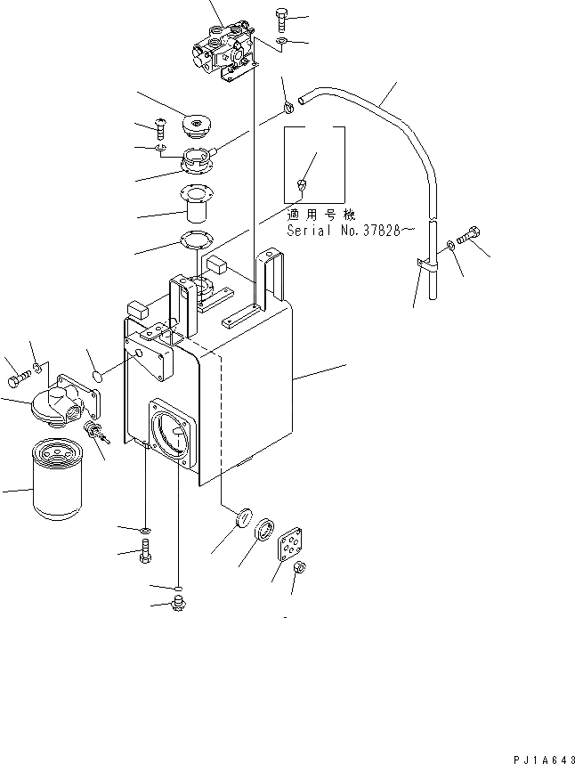 Схема запчастей Komatsu D85C-21 - ПРОТИВОВЕС БАК И КЛАПАН ЧАСТИ КОРПУСА