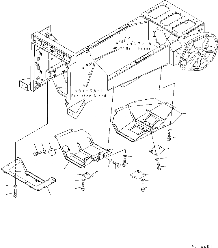 Схема запчастей Komatsu D85C-21 - НИЖН. ЗАЩИТА (С HINGE) (С QUILT)(№78-) ЧАСТИ КОРПУСА