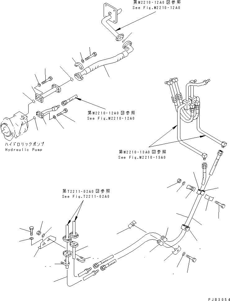 Схема запчастей Komatsu D85C-21 - ГИДРОЛИНИИ ПРОТИВОВЕСА(/) РАБОЧЕЕ ОБОРУДОВАНИЕ CONTOROL СИСТЕМА