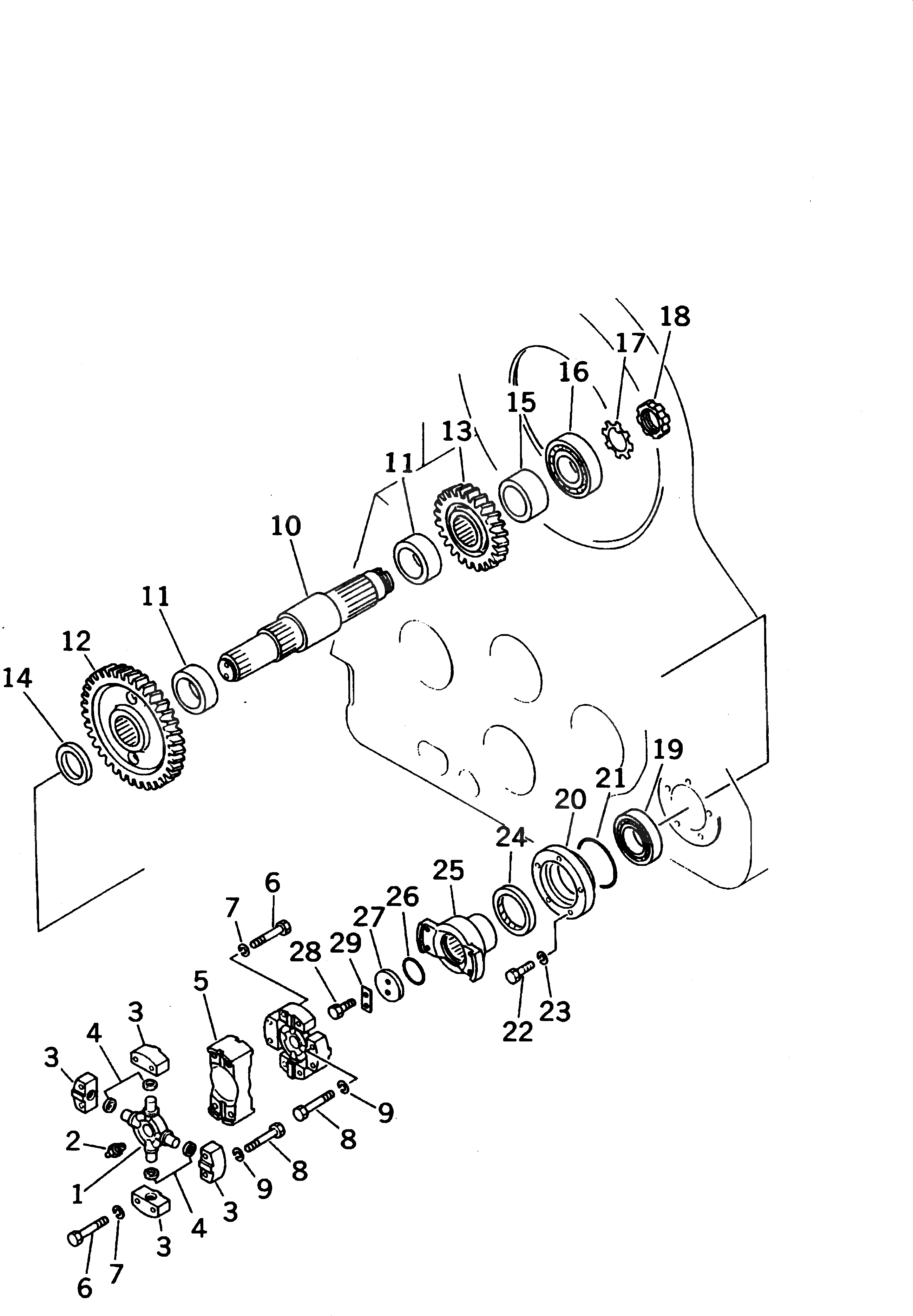 Схема запчастей Komatsu D85C-21 - ЛЕБЕДКА (КРЕСТОВИНА) РАБОЧЕЕ ОБОРУДОВАНИЕ CONTOROL СИСТЕМА
