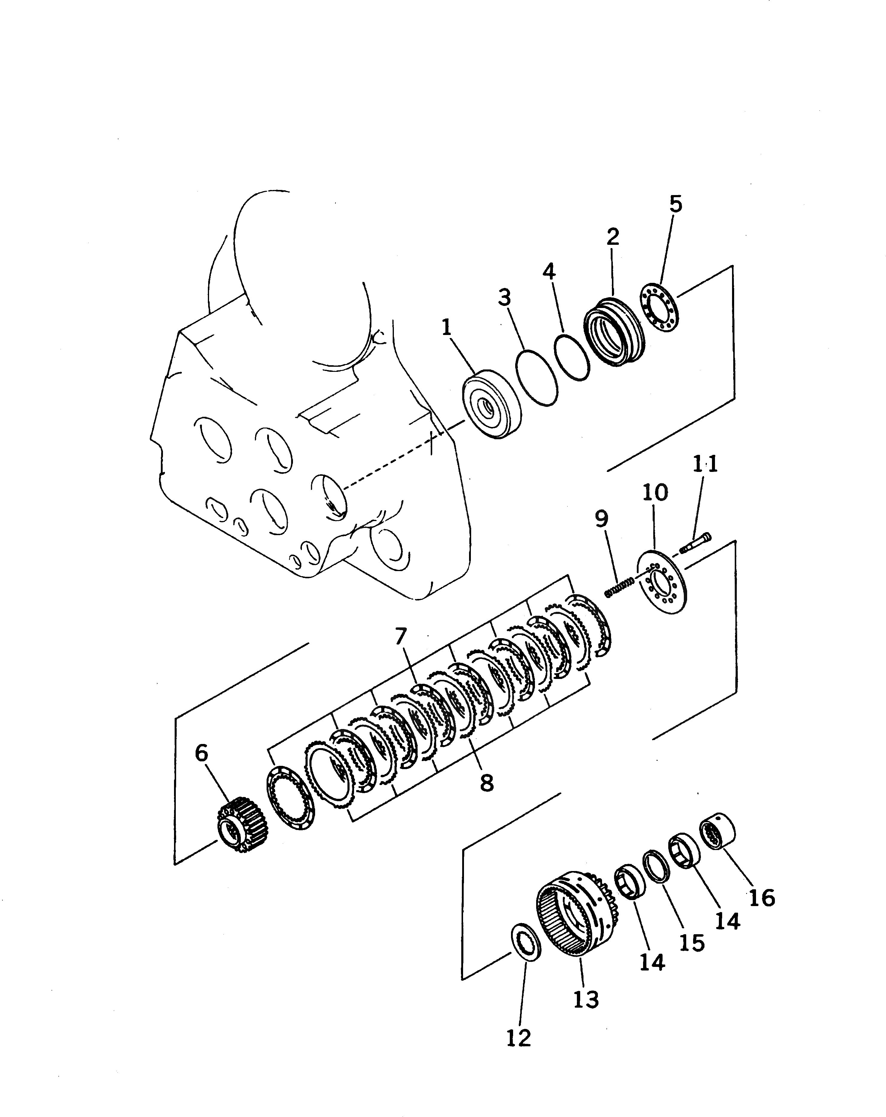 Схема запчастей Komatsu D85C-21 - МУФТА ЛЕБЕДКИ (ВЫС.T) РАБОЧЕЕ ОБОРУДОВАНИЕ CONTOROL СИСТЕМА
