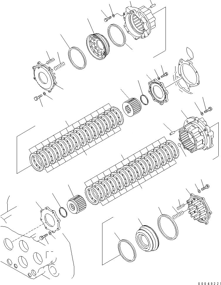 Схема запчастей Komatsu D85C-21 - ЛЕБЕДКА ТОРМОЗ. (СТРЕЛА И КРЮК) РАБОЧЕЕ ОБОРУДОВАНИЕ CONTOROL СИСТЕМА