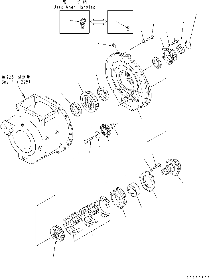 Схема запчастей Komatsu D85E-18 - КОРПУС ПЕРЕДАЧИ И ПРИВОД ОСНОВН. МУФТА¤ ГИДРОТРАНСФОРМАТОР И ТРАНСМИССИЯ