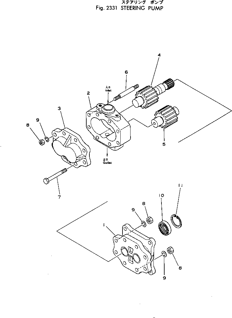 Схема запчастей Komatsu D85E-18 - НАСОС РУЛЕВ. УПРАВЛ-Я СИСТЕМАУПРАВЛЕНИЯ ПОВОРОТОМ И КОНЕЧНАЯ ПЕРЕДАЧА
