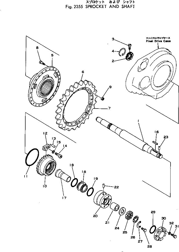 Схема запчастей Komatsu D85E-18 - ЗВЕЗДОЧКА И ВАЛ СИСТЕМАУПРАВЛЕНИЯ ПОВОРОТОМ И КОНЕЧНАЯ ПЕРЕДАЧА