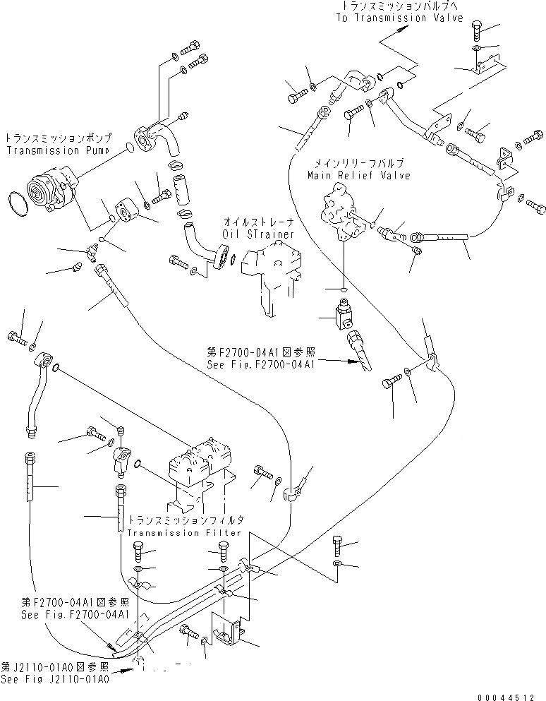 Схема запчастей Komatsu D85E-21 - СИСТЕМА ТРУБ ТРАНСМИССИИ(№78-) ГТР CONVERTOR¤ ТРАНСМИССИЯ¤ РУЛЕВ. УПРАВЛЕНИЕ И КОНЕЧНАЯ ПЕРЕДАЧА