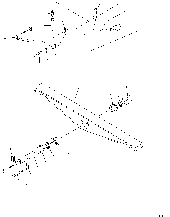 Схема запчастей Komatsu D85E-21 - БАЛКА БАЛАНСИРА ОСНОВН. РАМА И КОМПОНЕНТЫ