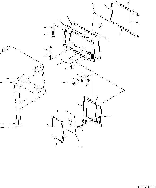 Схема запчастей Komatsu D85E-21 - СТАЛЬНАЯ КАБИНА (ЗАДН. ОКНА) КАБИНА ОПЕРАТОРА И СИСТЕМА УПРАВЛЕНИЯ
