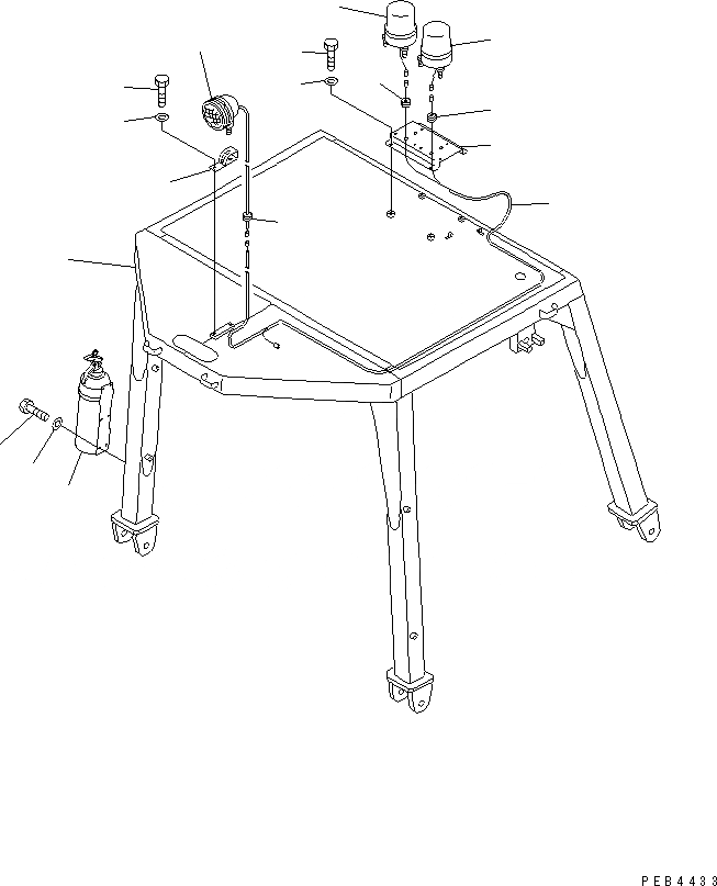 Схема запчастей Komatsu D85E-21 - ROLL OVER ЗАЩИТАIVE STRUCTURE (С ПРОТИВОТУМАНН. ФАРАМИ И ПРОБЛЕСК. МАЯК)(№87-) КАБИНА ОПЕРАТОРА И СИСТЕМА УПРАВЛЕНИЯ