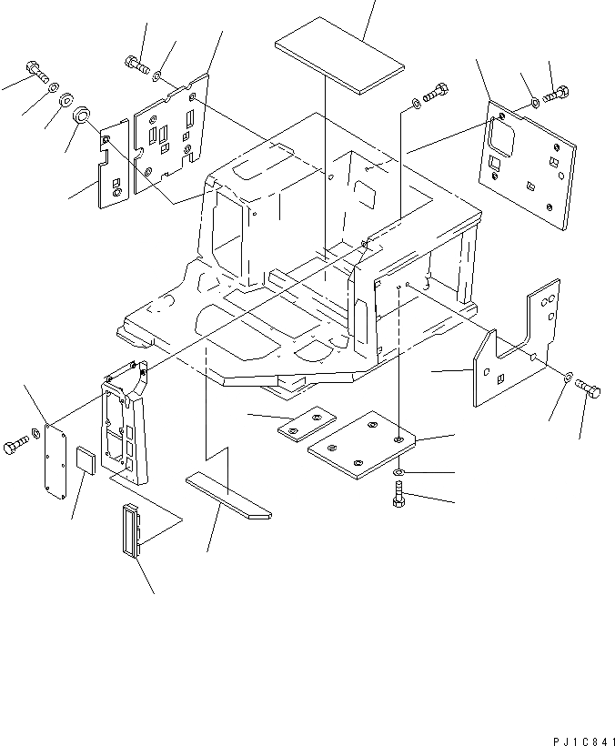 Схема запчастей Komatsu D85E-21 - ОСНОВН. КОНСТРУКЦИЯ NOISE ПОНИЖАЮЩ. КАБИНА ОПЕРАТОРА И СИСТЕМА УПРАВЛЕНИЯ