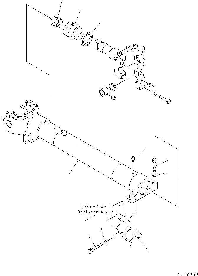 Схема запчастей Komatsu D85E-21 - ОПОРА ЦИЛИНДРА ЧАСТИ КОРПУСА