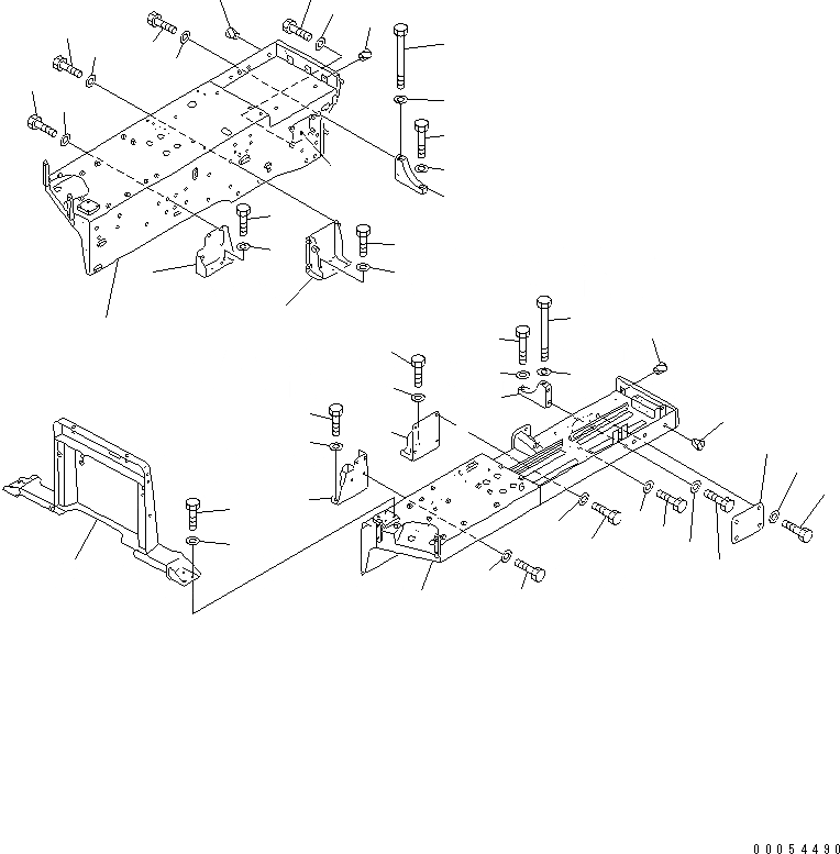 Схема запчастей Komatsu D85E-21 - КРЫЛО ЧАСТИ КОРПУСА