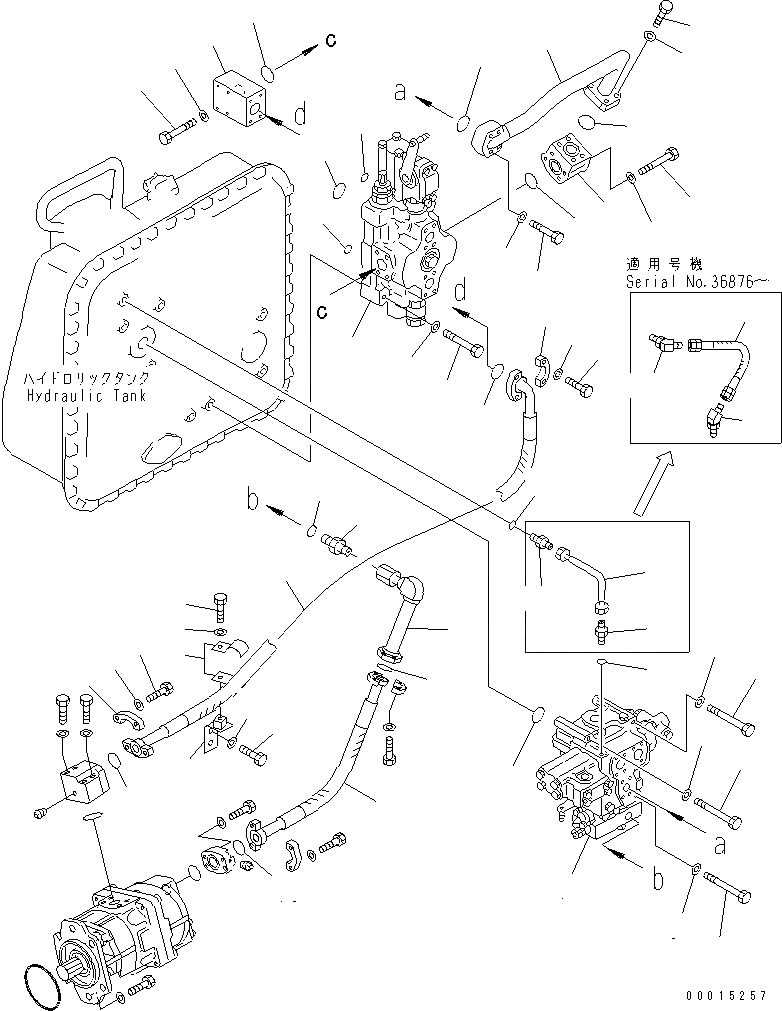Схема запчастей Komatsu D85E-21 - РАБОЧЕЕ ОБОРУДОВАНИЕ КЛАПАН КРЕПЛЕНИЕ И ТРУБЫ (С РЫХЛИТЕЛЕМ) ЧАСТИ КОРПУСА