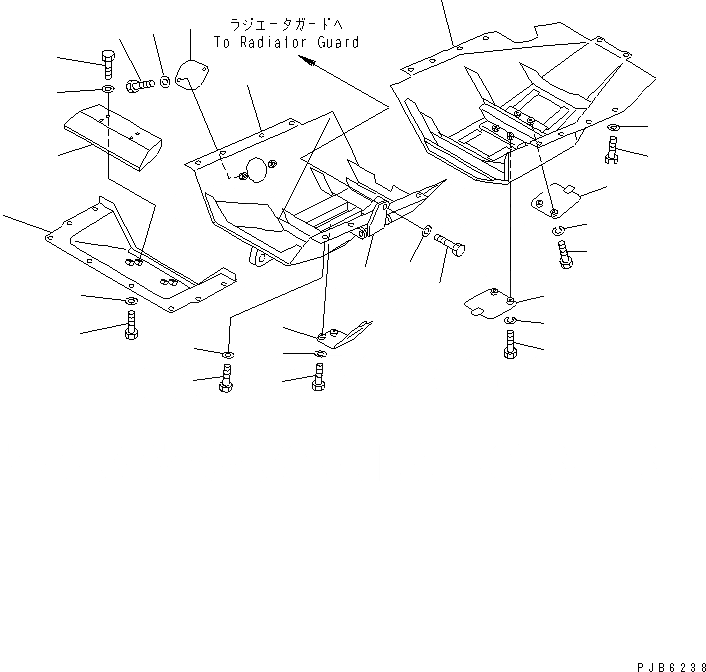 Схема запчастей Komatsu D85E-21 - НИЖН. ЗАЩИТА (С HINGE)(№78-) ЧАСТИ КОРПУСА
