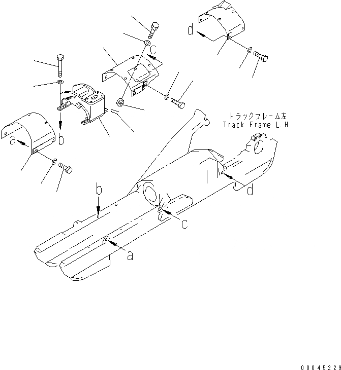 Схема запчастей Komatsu D85E-21 - КРЫШКИ (D8E) (ЛЕВ.)(№7-) ГУСЕНИЦЫ