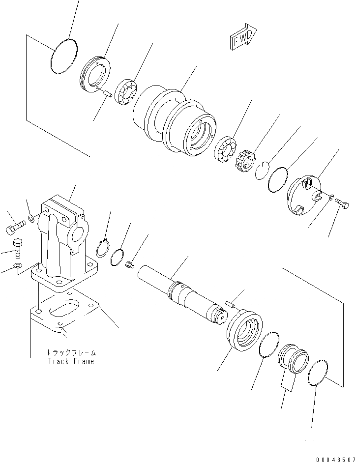 Схема запчастей Komatsu D85E-21 - ПОДДЕРЖИВАЮЩИЙ КАТОК (МОРОЗОУСТОЙЧИВ. СПЕЦ-Я (A) СПЕЦ-Я) (ЛЕВ.) ГУСЕНИЦЫ