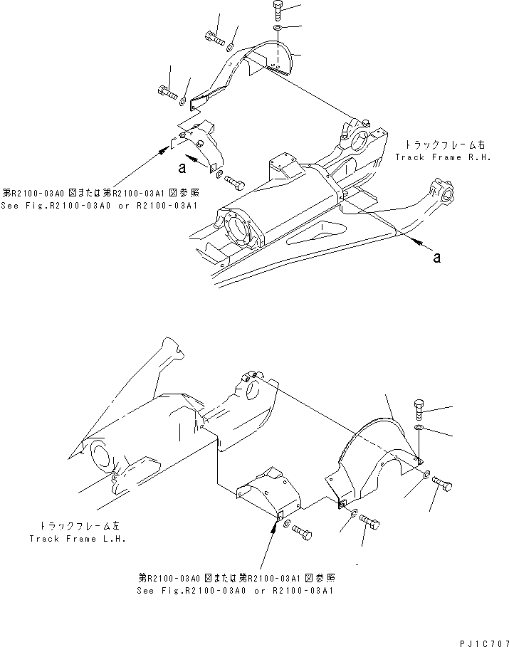 Схема запчастей Komatsu D85E-21 - КРЫШКИ (ЗАДН.)(№-78) ГУСЕНИЦЫ