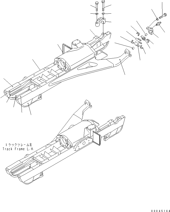 Схема запчастей Komatsu D85E-21 - ГУСЕНИЧНАЯ РАМА (D8A) (МОРОЗОУСТОЙЧИВ. СПЕЦ-Я (A) СПЕЦ-Я.) (TОБОД КОЛЕСАMING) (ПРАВ.) ГУСЕНИЦЫ