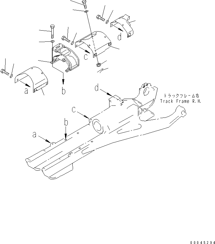 Схема запчастей Komatsu D85E-21 - КРЫШКИ (D8E) (ПРАВ.)(№7-) ГУСЕНИЦЫ