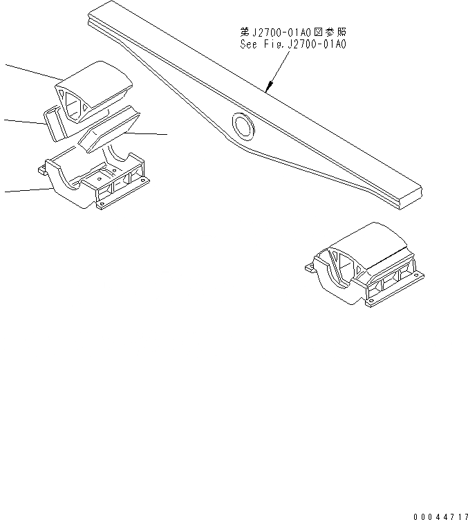 Схема запчастей Komatsu D85E-21 - ПОДВЕСКА (ПРАВ.) (БАЛКА БАЛАНСИРА)(№78-) ГУСЕНИЦЫ
