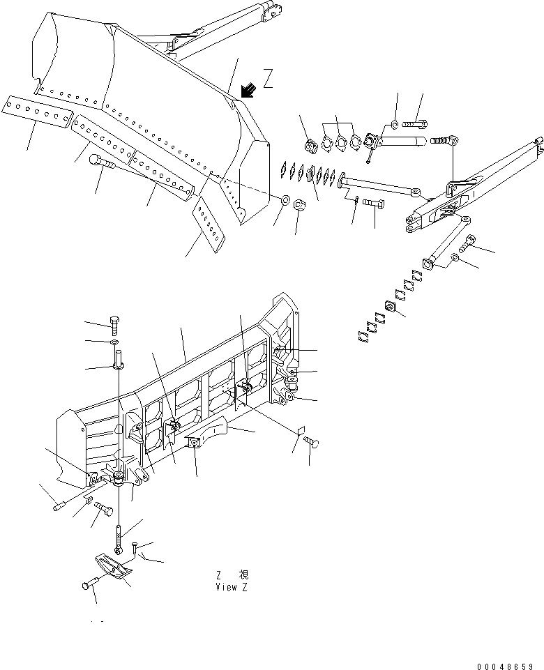 Схема запчастей Komatsu D85E-21 - СФЕРИЧ. ОТВАЛ (ДЛЯ УГОЛЬН. DOZER) (D8A)(№78-) РАБОЧЕЕ ОБОРУДОВАНИЕ