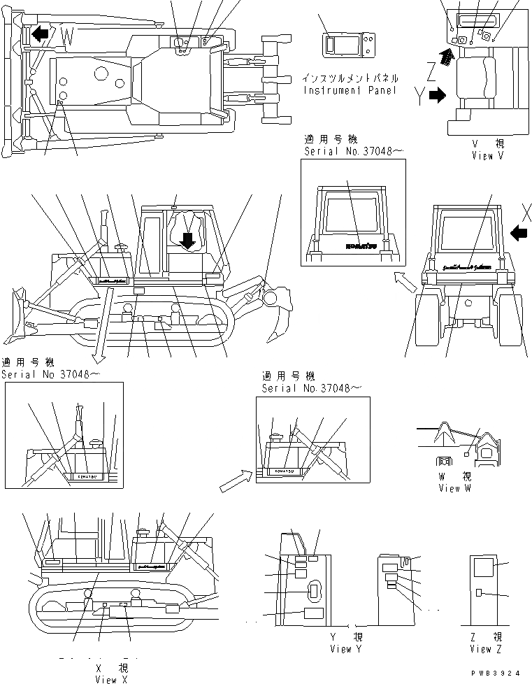 Схема запчастей Komatsu D85E-21 - МАРКИРОВКА (АРАБСК.) (D8E)(№-7) МАРКИРОВКА