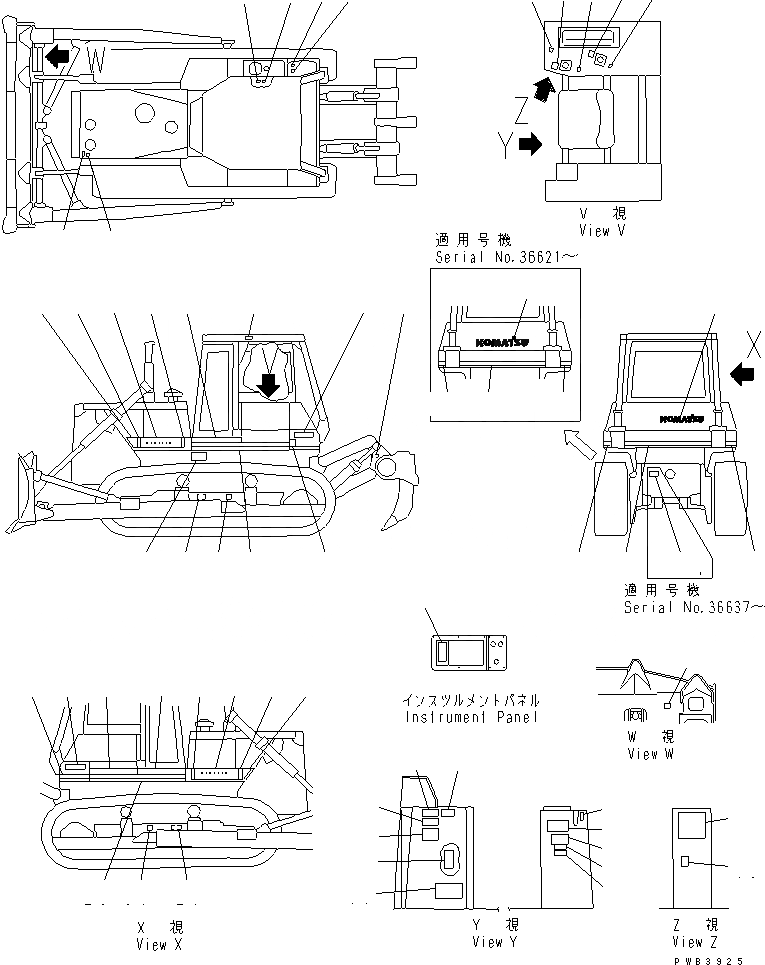 Схема запчастей Komatsu D85E-21 - МАРКИРОВКА (КИТАЙ) (D8E)(№-7) МАРКИРОВКА