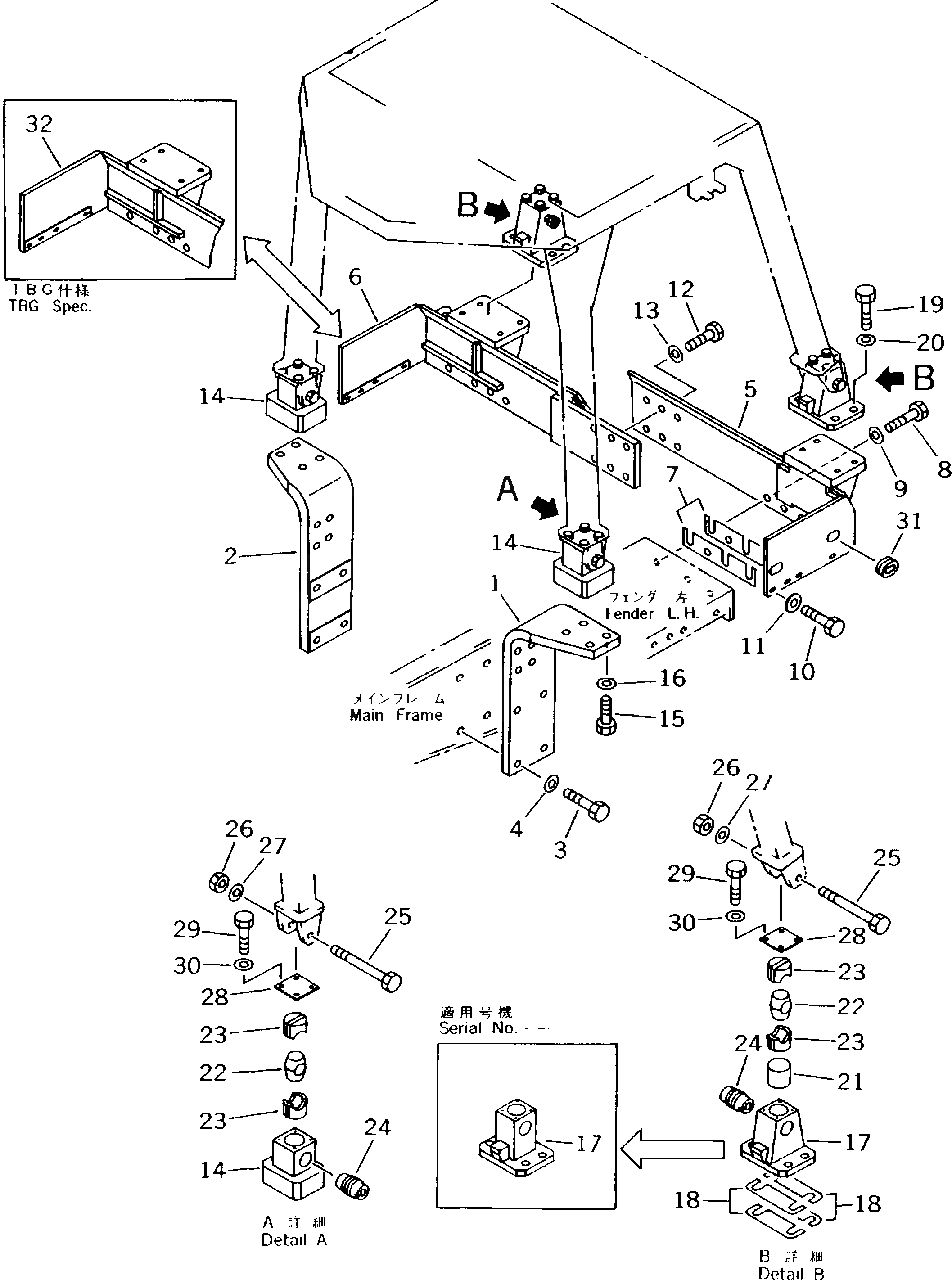Схема запчастей Komatsu D85E-21 - ROLL OVER ЗАЩИТАIVE STRUCTURE КОРПУС(№77-) ЧАСТИ КОРПУСА