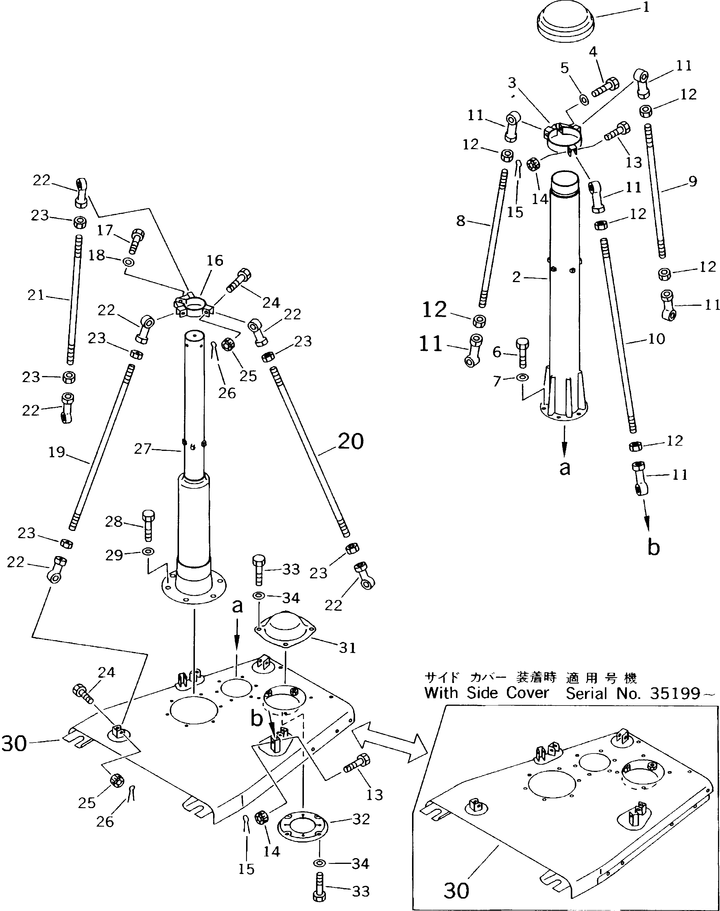Схема запчастей Komatsu D85E-21 - ГЛУШИТЕЛЬ И ПРЕФИЛЬТР УДЛИННЕНИЕ (ДЛЯ ЗАПЫЛЕНН. РАЙОНОВ)(№-) ЧАСТИ КОРПУСА