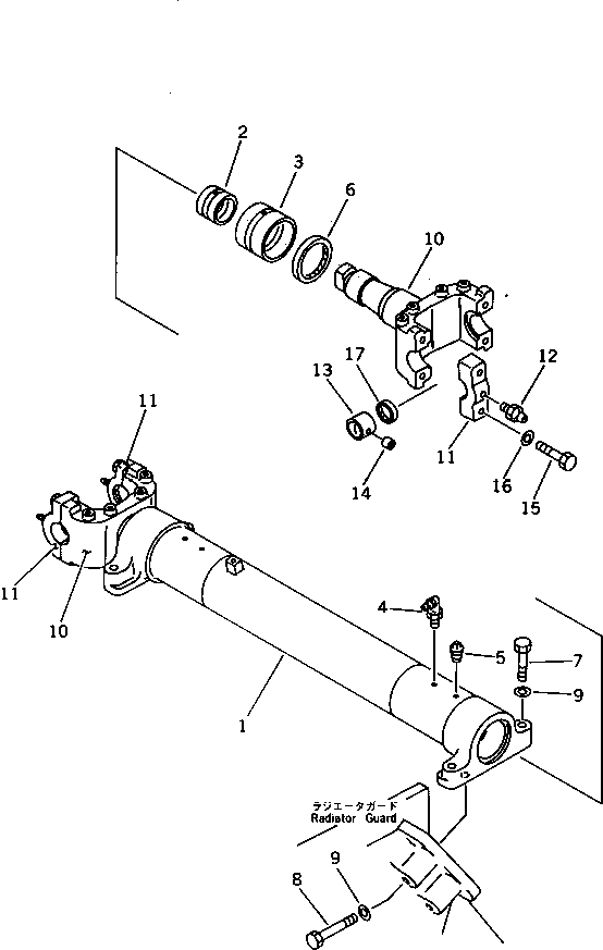 Схема запчастей Komatsu D85E-21 - ОПОРА ЦИЛИНДРА(№-) УПРАВЛ-Е РАБОЧИМ ОБОРУДОВАНИЕМ