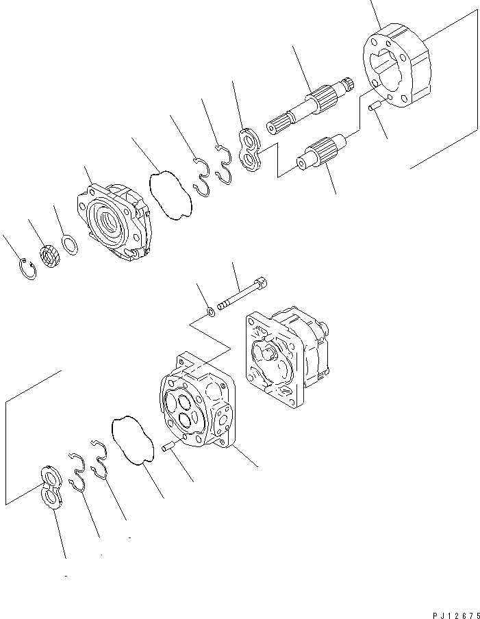 Схема запчастей Komatsu D85E-21 - РАБОЧЕЕ ОБОРУДОВАНИЕ НАСОС (/)(№-) УПРАВЛ-Е РАБОЧИМ ОБОРУДОВАНИЕМ
