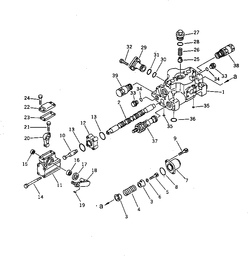 Схема запчастей Komatsu D85E-21 - УПРАВЛ-Е РЫХЛИТЕЛЕМ КЛАПАН (/)(№-) УПРАВЛ-Е РАБОЧИМ ОБОРУДОВАНИЕМ