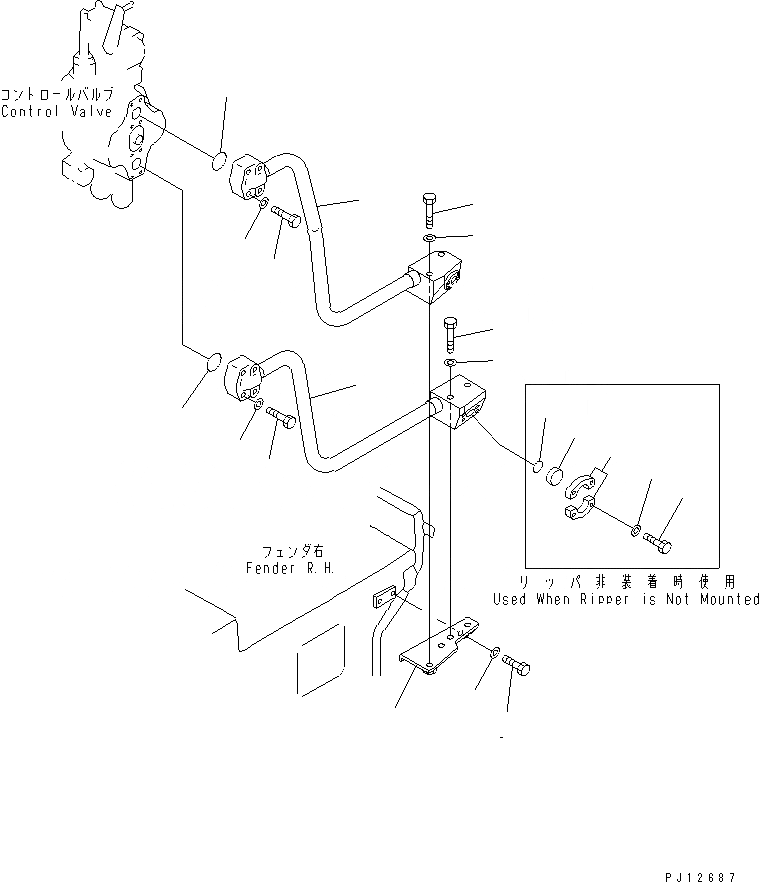Схема запчастей Komatsu D85E-21 - ГИДРОЛИНИЯ (БАК - ЦИЛИНДР РЫХЛИТЕЛЯ)(№-) УПРАВЛ-Е РАБОЧИМ ОБОРУДОВАНИЕМ