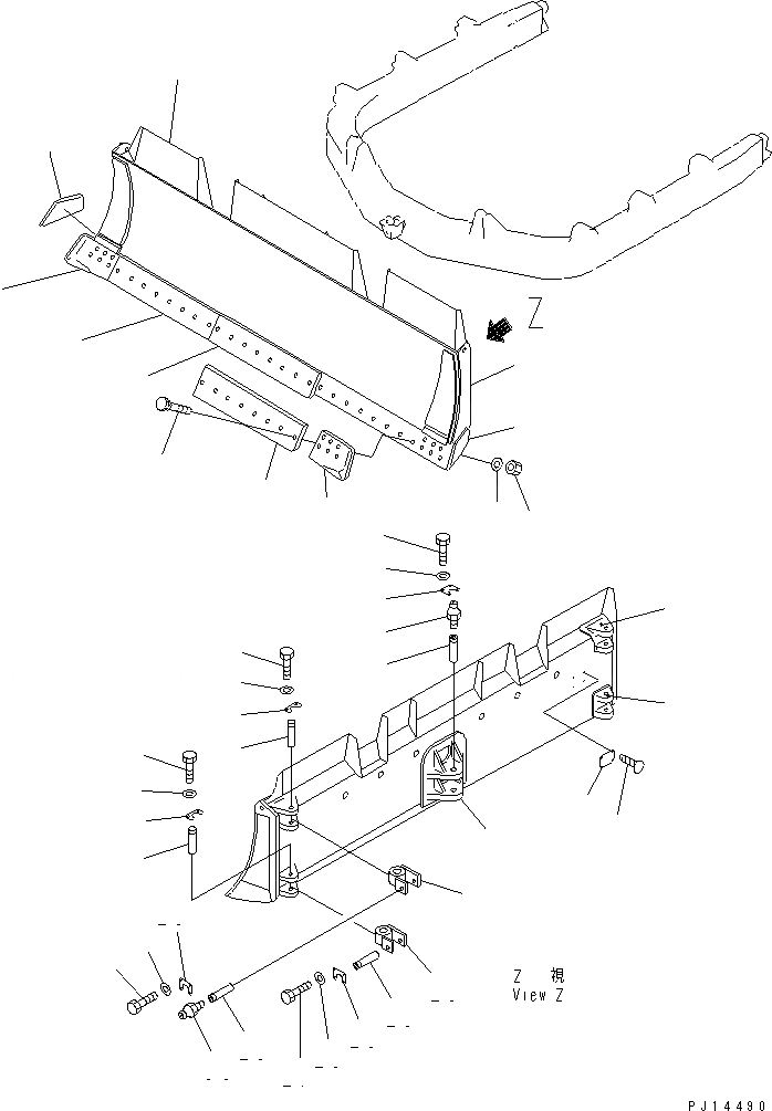 Схема запчастей Komatsu D85E-21 - МЕХАНИЧ. ANGLE НАКЛОНЯЕМ. ОТВАЛ(№-) РАБОЧЕЕ ОБОРУДОВАНИЕ