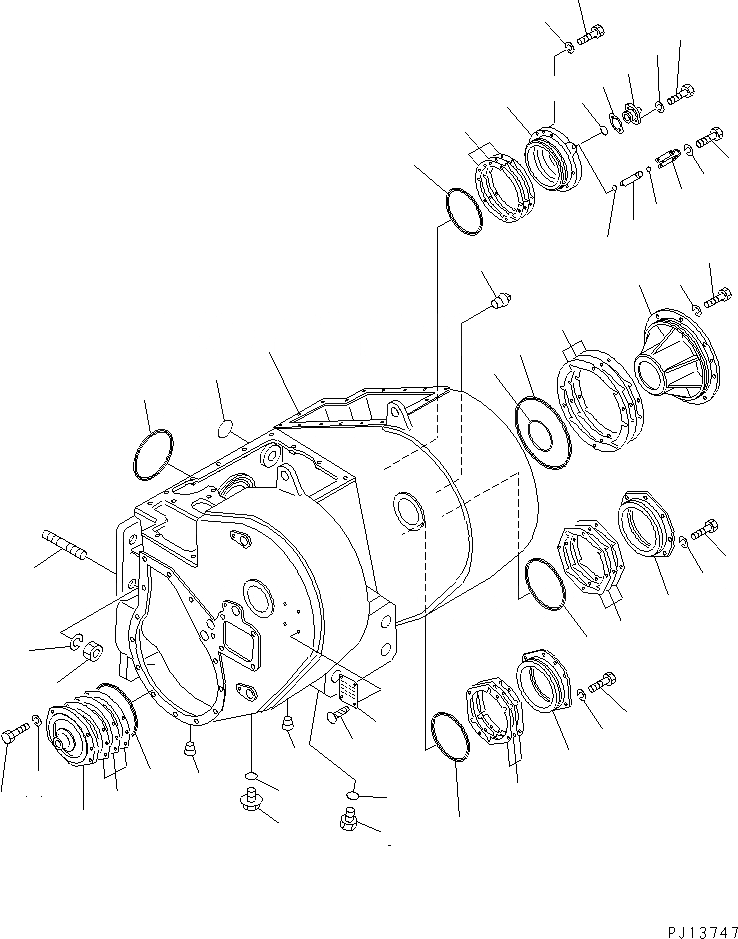 Схема запчастей Komatsu D85E-21 - КОРПУС ТЯГОВОЙ ЛЕБЕДКИ (/)(№-) РАБОЧЕЕ ОБОРУДОВАНИЕ