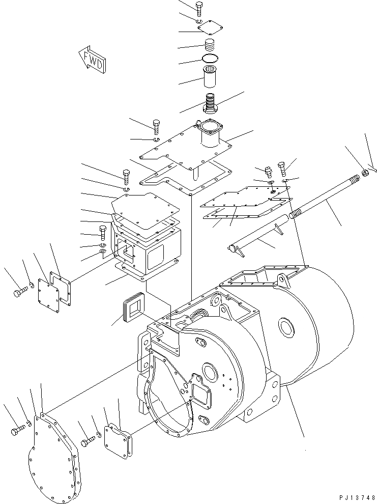 Схема запчастей Komatsu D85E-21 - КОРПУС ТЯГОВОЙ ЛЕБЕДКИ (/)(№-) РАБОЧЕЕ ОБОРУДОВАНИЕ