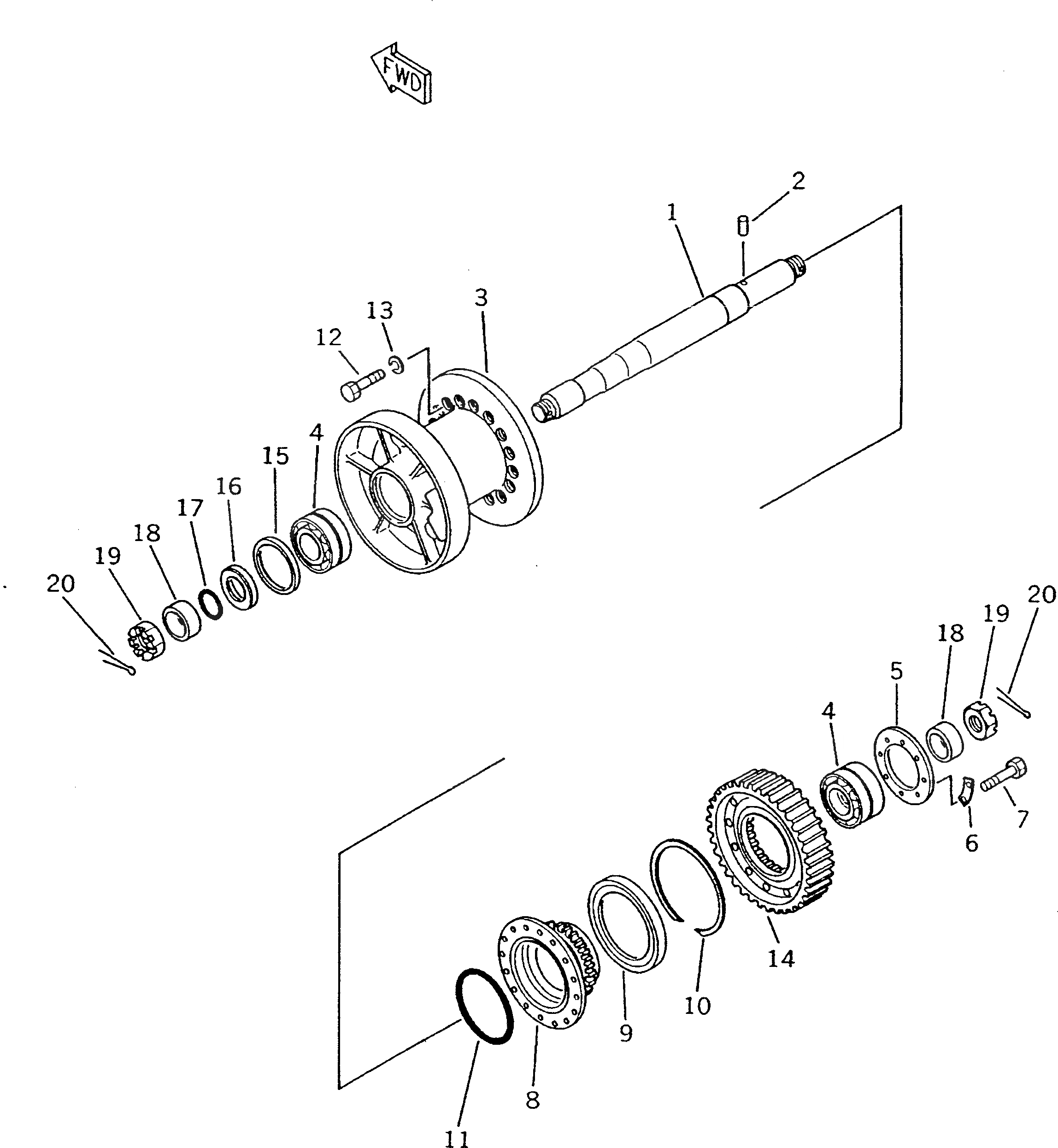 Схема запчастей Komatsu D85E-21 - КАБЕЛЬНЫЙ БАРАБАН (ДЛЯ ТЯГОВ. ЛЕБЕДКИ)(№-) РАБОЧЕЕ ОБОРУДОВАНИЕ