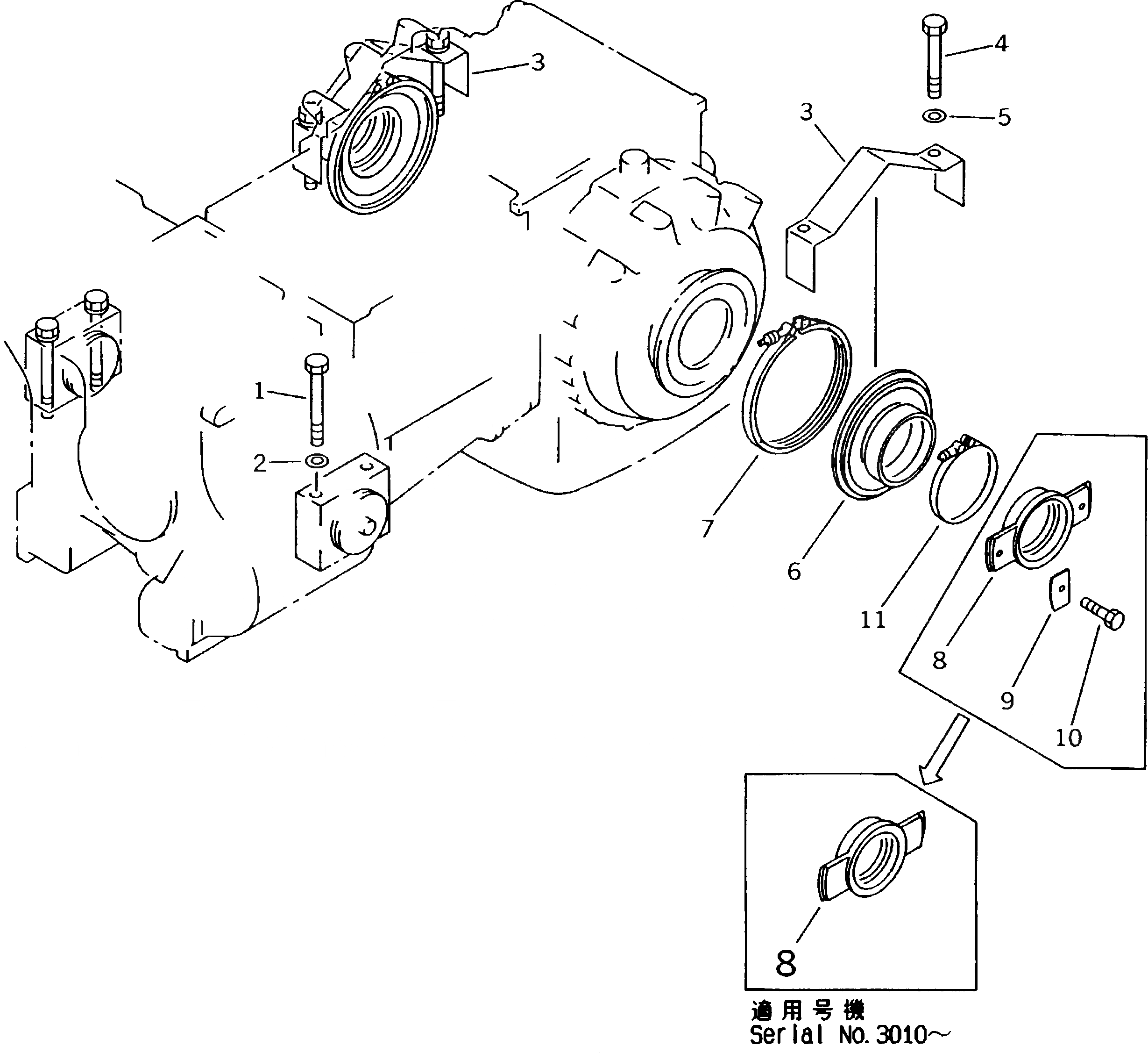 Схема запчастей Komatsu D85E-SS-2A - СИЛОВАЯ ЛИНИЯ КРЕПЛЕНИЕ(№-) СИЛОВАЯ ПЕРЕДАЧА И КОНЕЧНАЯ ПЕРЕДАЧА