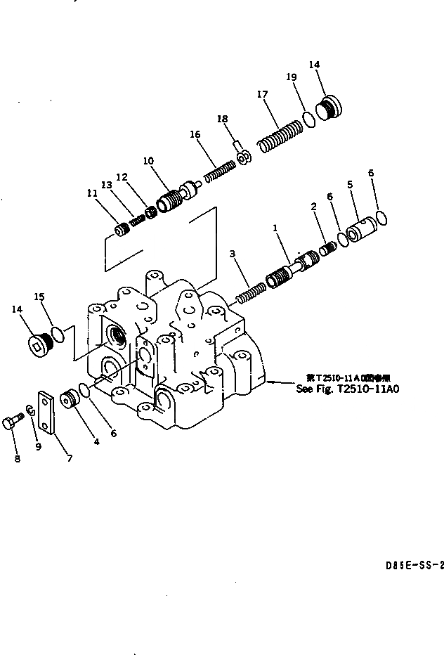 Схема запчастей Komatsu D85E-SS-2A - ТЯГОВ. ЛЕБЕДКА (КЛАПАН¤ RELIEF И ТОРМОЗНОЙ КЛАПАН)(№-) РАБОЧЕЕ ОБОРУДОВАНИЕ