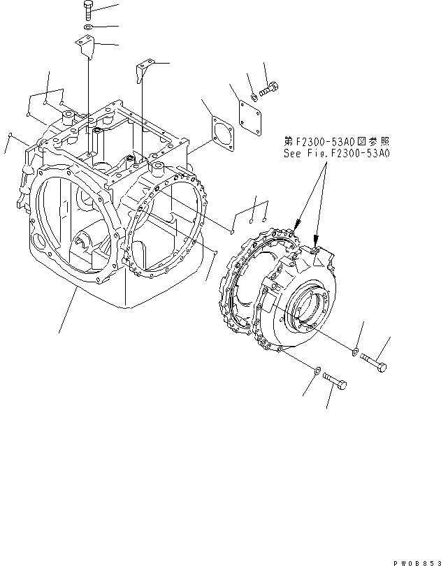 Схема запчастей Komatsu D85E-SS-2A-E - МУФТА И ТОРМОЗ. (КОРПУС)(№-) СИЛОВАЯ ПЕРЕДАЧА И КОНЕЧНАЯ ПЕРЕДАЧА