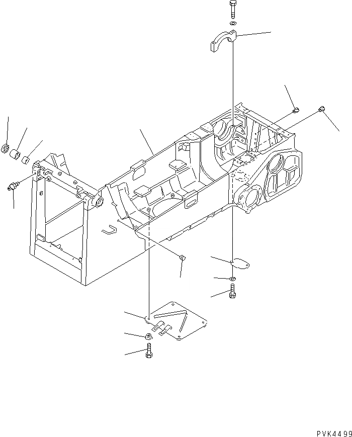 Схема запчастей Komatsu D85E-SS-2A-E - ОСНОВН. РАМА (С ROPS SWEEP) ОСНОВН. РАМА И КОМПОНЕНТЫ