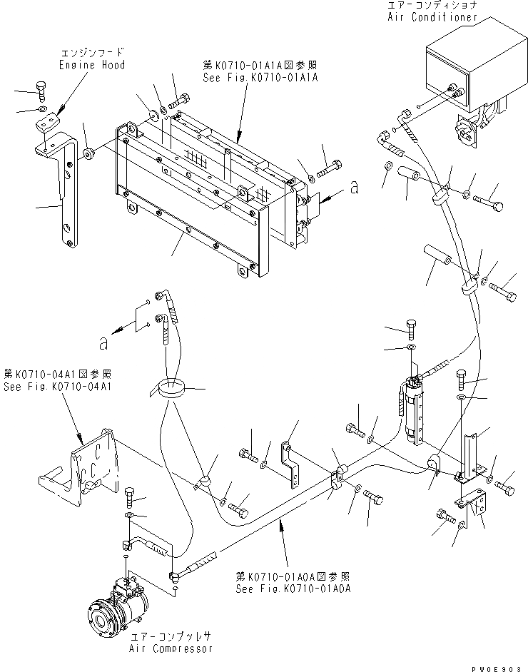 Схема запчастей Komatsu D85E-SS-2A-E - КОНДИЦ. ВОЗДУХА (КОНДЕНСАТОР КРЕПЛЕНИЕ) КАБИНА ОПЕРАТОРА И СИСТЕМА УПРАВЛЕНИЯ
