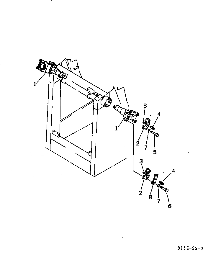 Схема запчастей Komatsu D85E-SS-2A-E - ГИДРОЦИЛИНДР ПОДЪЕМА СУППОРТ ЧАСТИ КОРПУСА