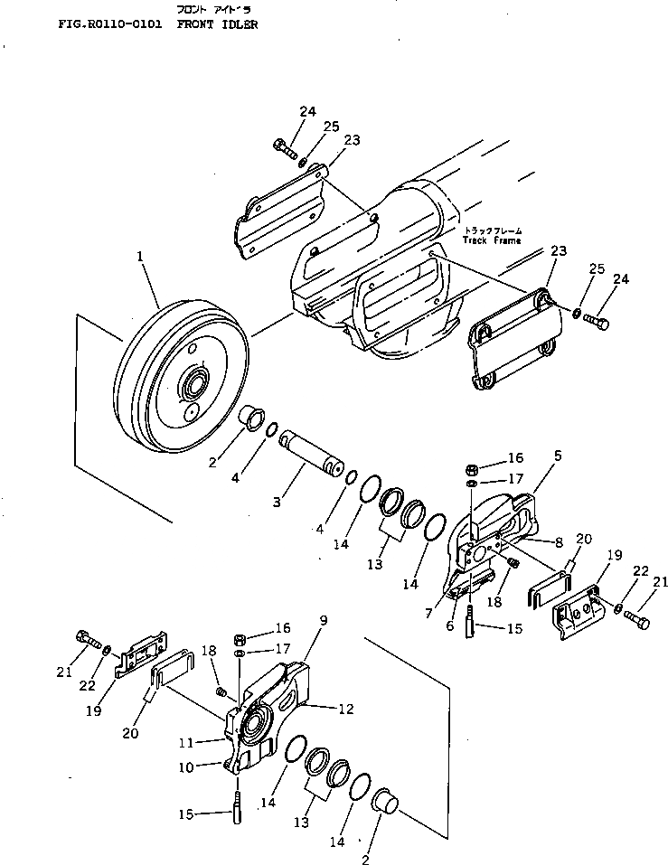 Схема запчастей Komatsu D85E-SS-2 - ПЕРЕДН. ЛЕНИВЕЦ(№-) ХОДОВАЯ