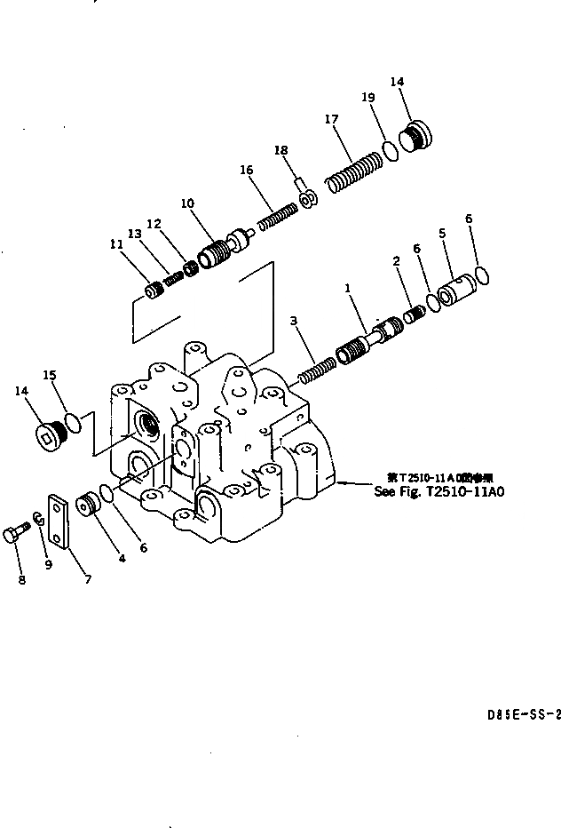 Схема запчастей Komatsu D85E-SS-2 - ТЯГОВ. ЛЕБЕДКА (КЛАПАН¤ RELIEF И ТОРМОЗНОЙ КЛАПАН)(№-) РАБОЧЕЕ ОБОРУДОВАНИЕ